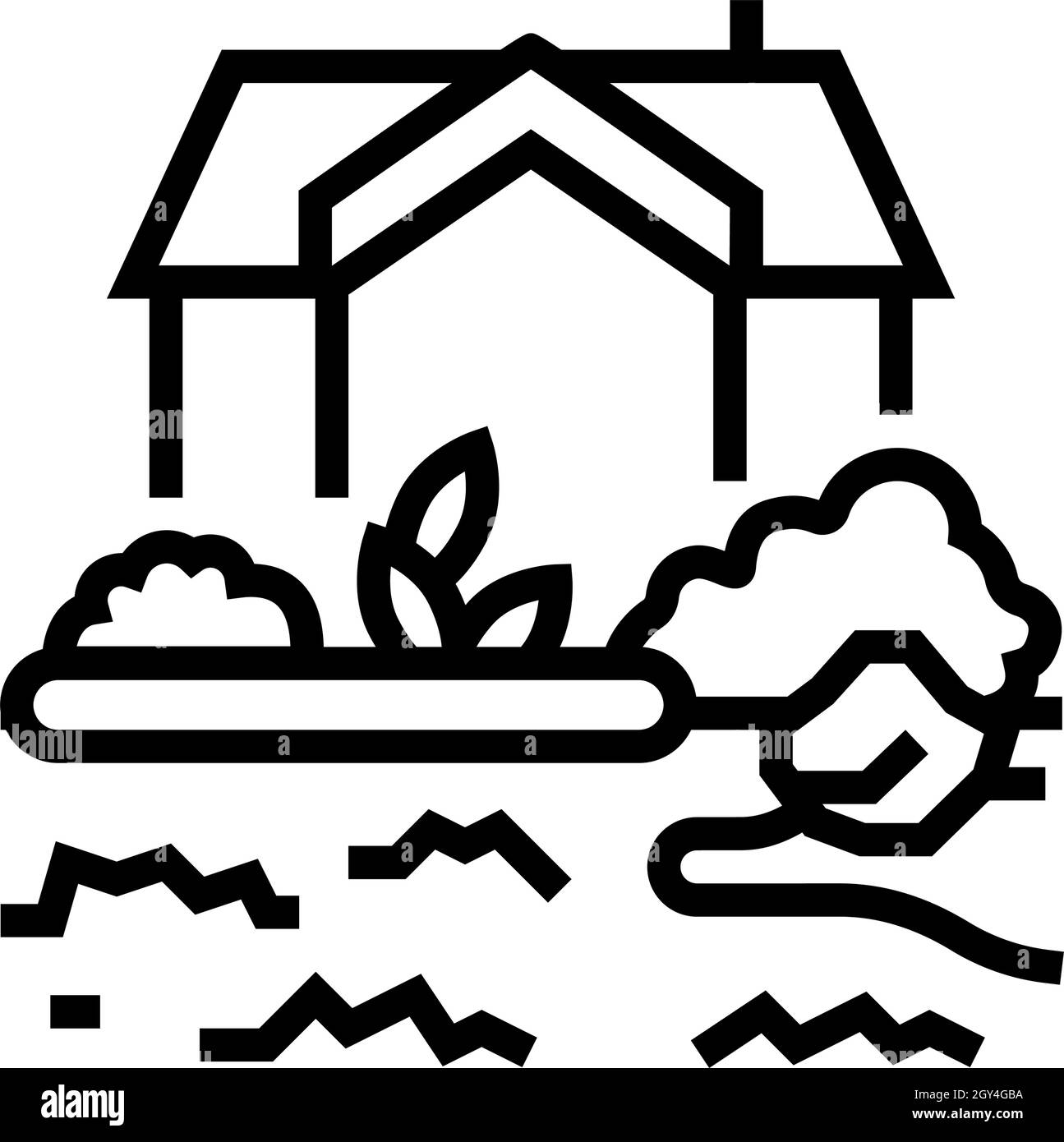 illustration vectorielle d'icône de ligne de motif jardin Illustration de Vecteur