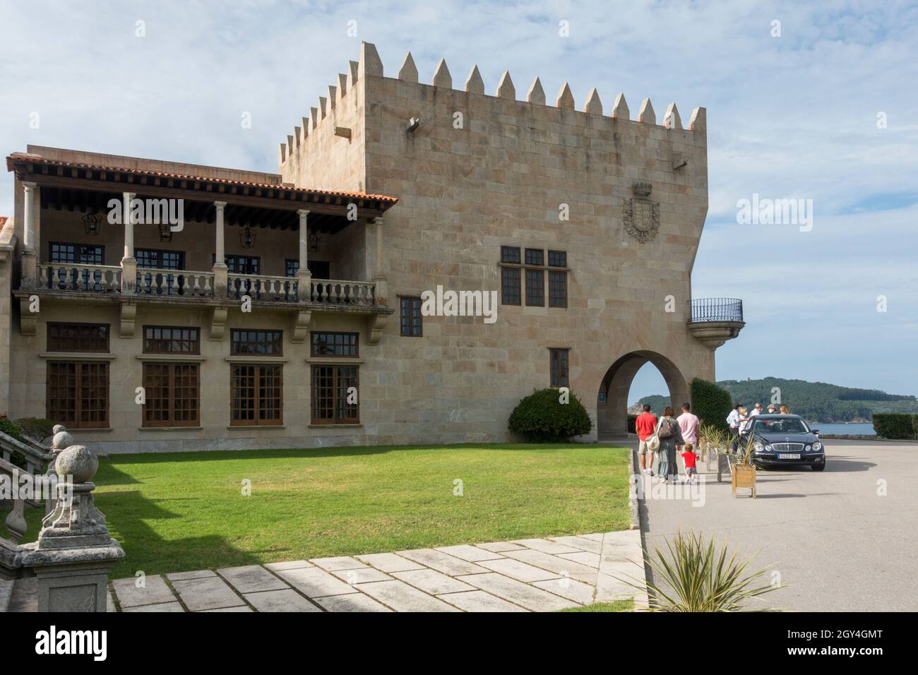 Hôtel de luxe Parador de Baiona dans le château de Monterreal, Galice, Espagne. Banque D'Images