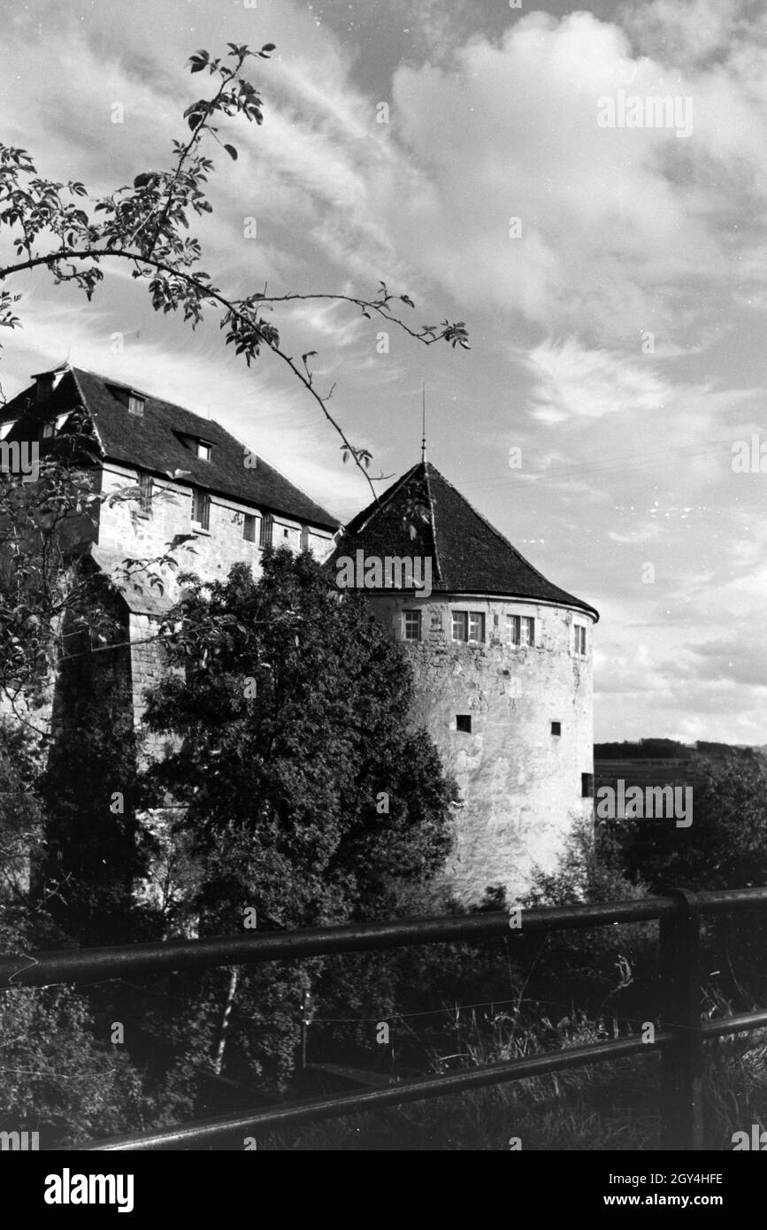 Schloss turm Banque d'images noir et blanc Alamy
