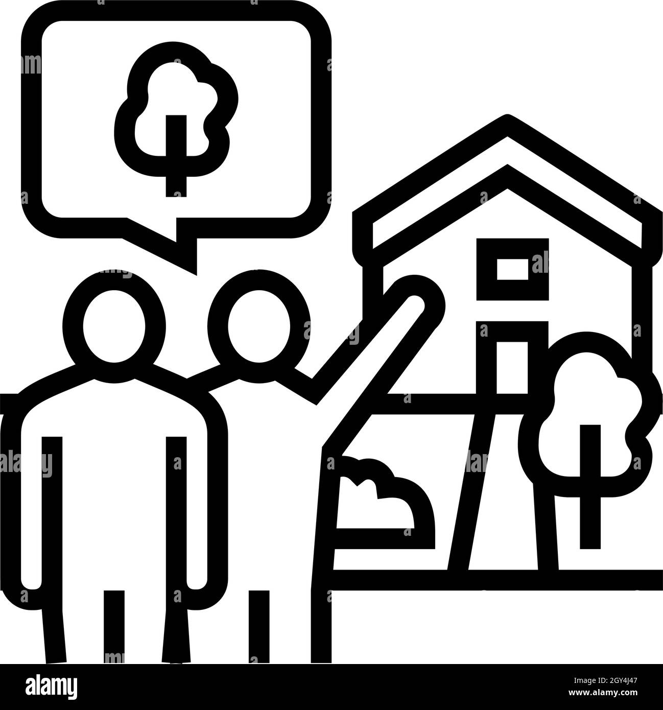 illustration vectorielle de l'icône de la ligne de consultation d'accueil Illustration de Vecteur