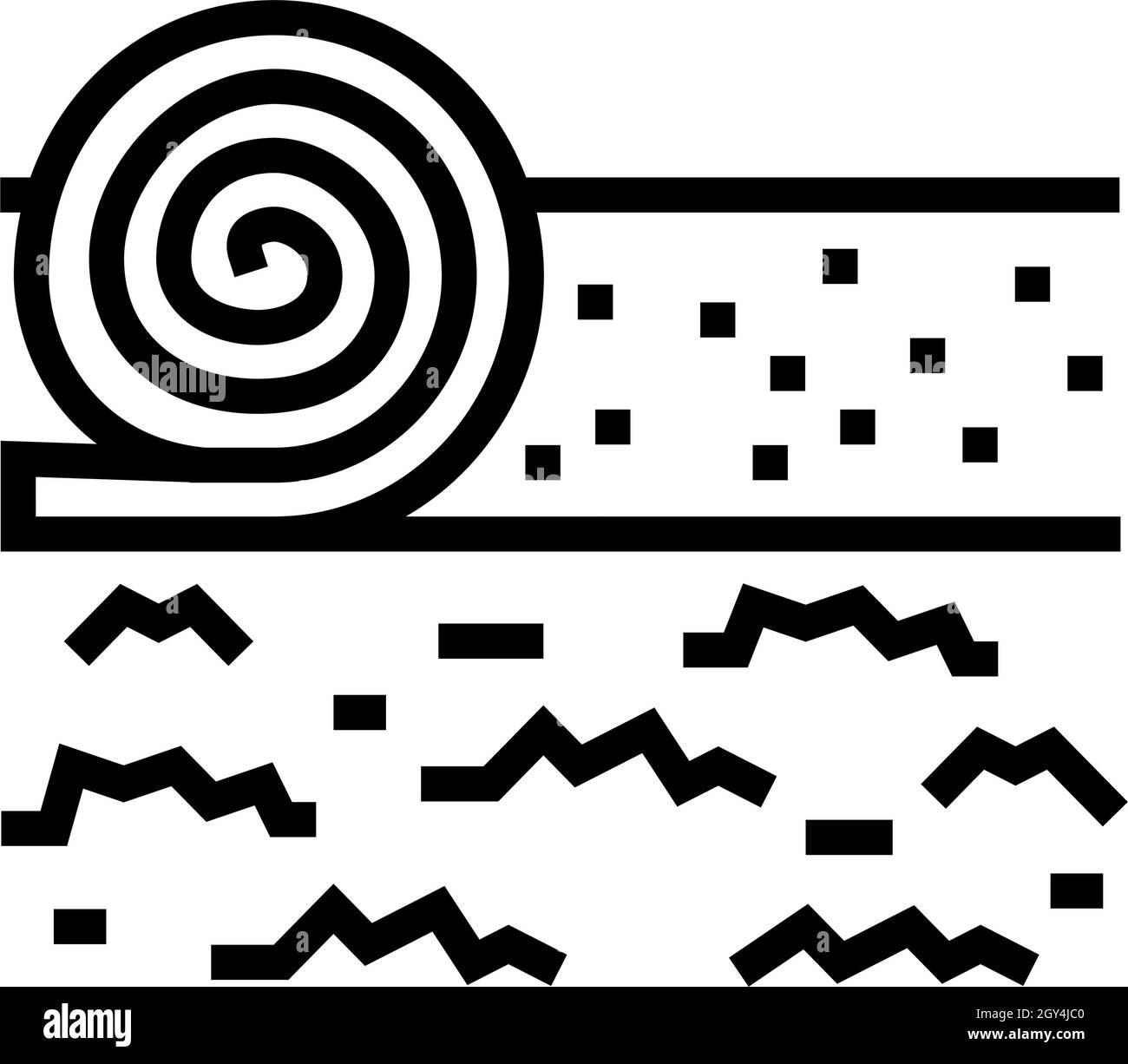 illustration vectorielle de l'icône de la ligne d'installation de pelouse Illustration de Vecteur