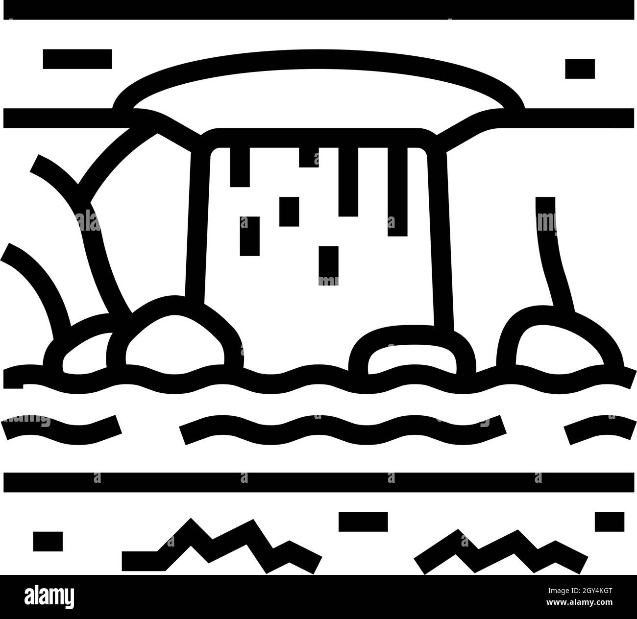 illustration vectorielle de l'icône de ligne des caractéristiques d'eau Illustration de Vecteur