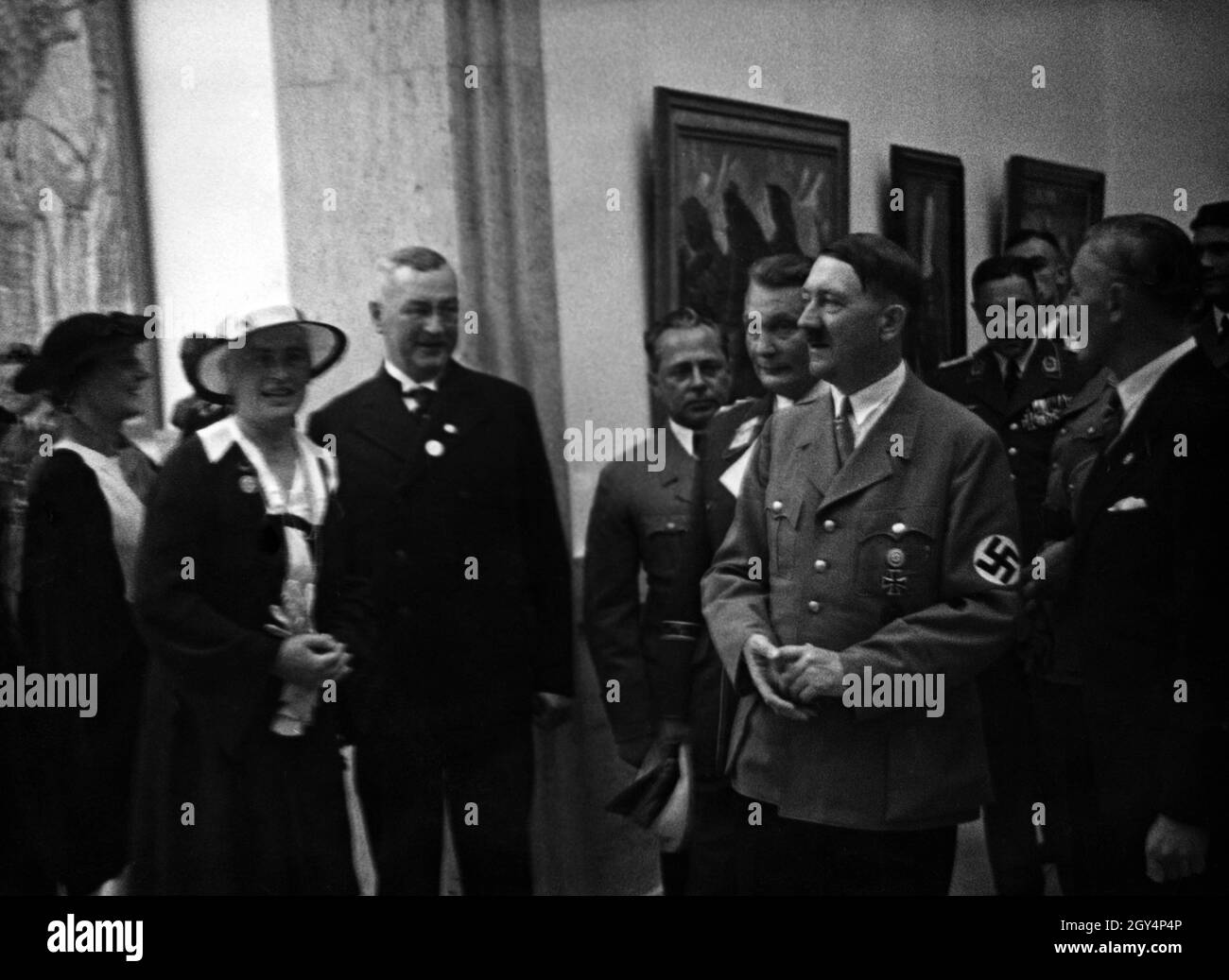 Adolf Hitler, pose de la pierre de fondation, ouvertures: Haus der Kunst, Munich.[traduction automatique] Banque D'Images