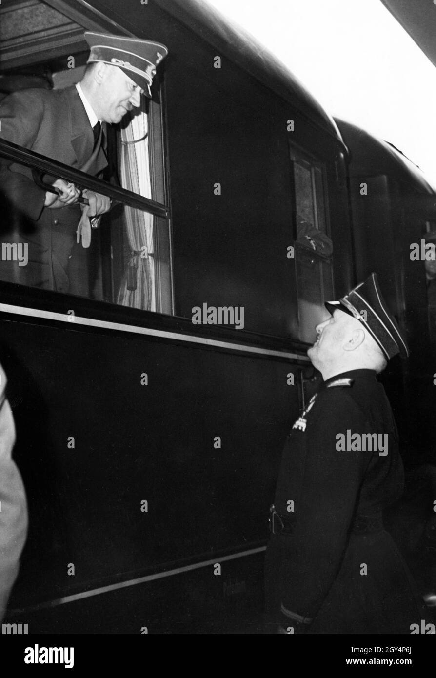 Hitler et Mussolini se sont rencontrés sur la question Brenner.[traduction automatique] Banque D'Images