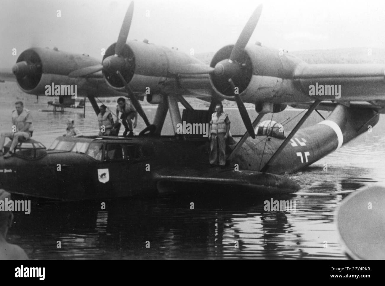 Dornier faire 24 bateau volant du 7e escadron de détresse maritime après être revenu d'une mission au-dessus de la mer Méditerranée près de la Crète.Photo: Jaurez [traduction automatique] Banque D'Images