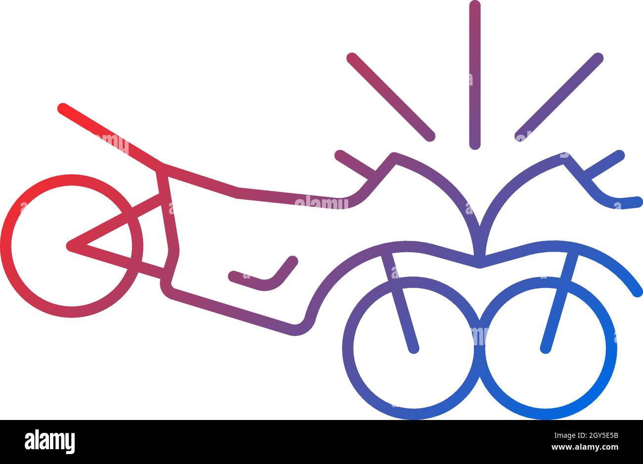 Icône vecteur linéaire gradient accident motos Illustration de Vecteur