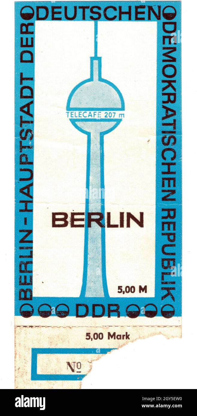 Billet d'entrée pour la tour de télévision de Berlin, Berlin, Allemagne Banque D'Images