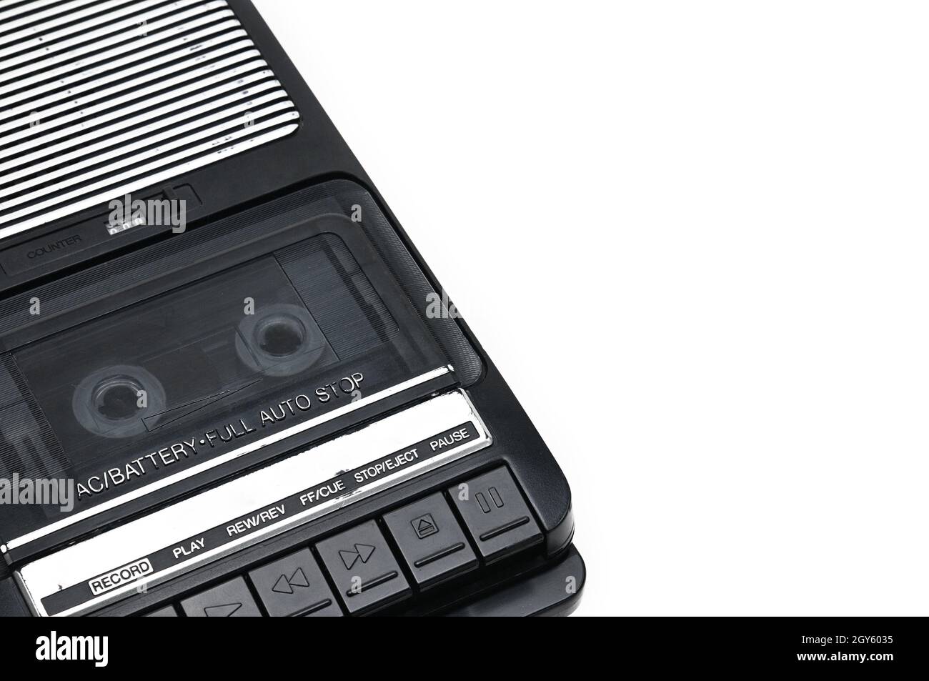 Magnétophone à cassette pour l'enregistrement et la lecture des cassettes  audio sur un fond isolé blanc.Vintage Photo Stock - Alamy