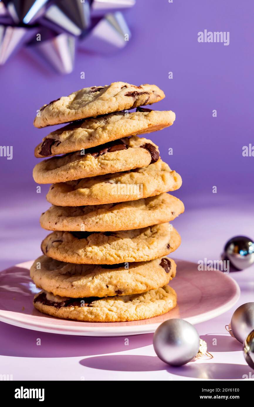 Biscuits aux copeaux de chocolat faits maison Banque D'Images
