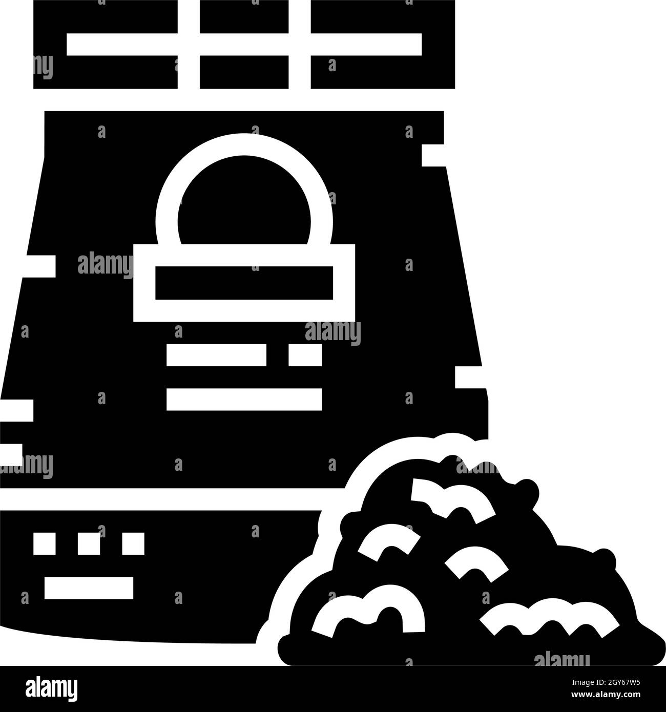 illustration vectorielle d'icône de glyphe de sac de farine de blé dur Illustration de Vecteur