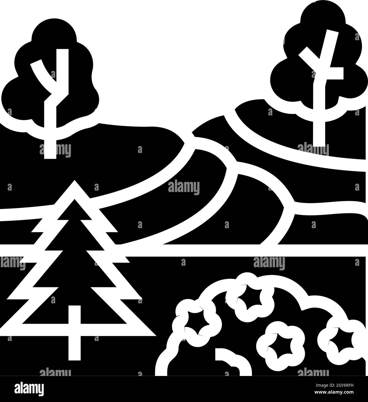 illustration du vecteur d'icône de glyphe des services de maintenance d'aménagement paysager Illustration de Vecteur