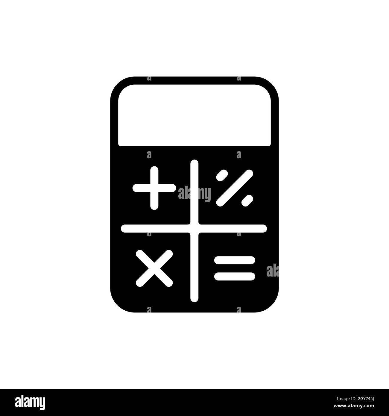 Calculator icon vector Banque d'images noir et blanc - Alamy