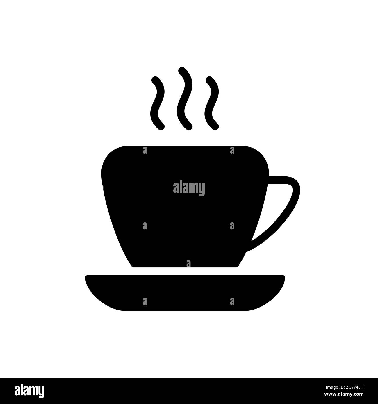 Icône de glyphe de contour de tasse à café. Panneau commercial. Symbole graphique pour la conception de votre site Web, votre logo, votre application, votre interface utilisateur. Illustration vectorielle, EPS10. Banque D'Images