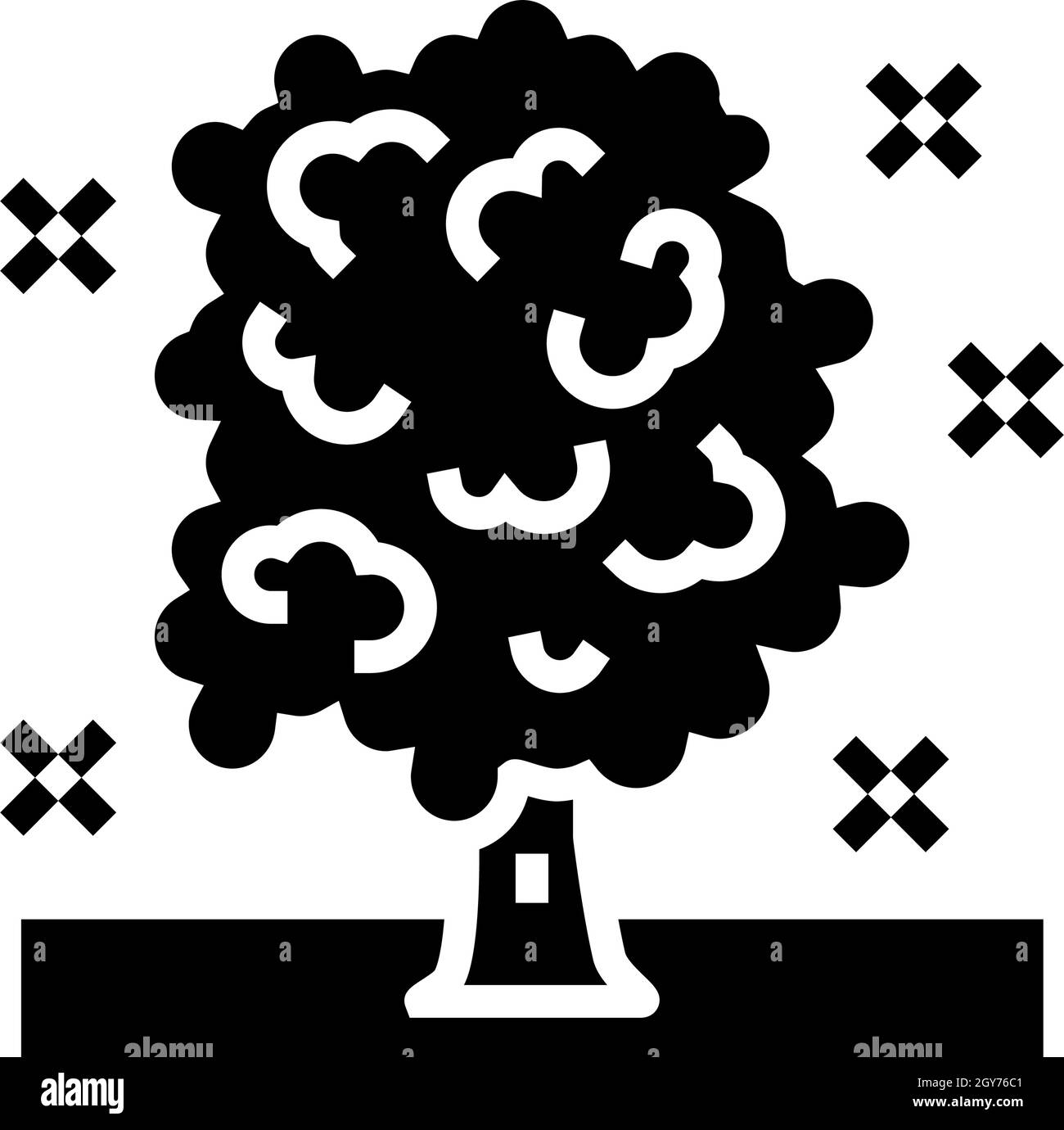 illustration du vecteur d'icône de glyphe de tree care services Illustration de Vecteur