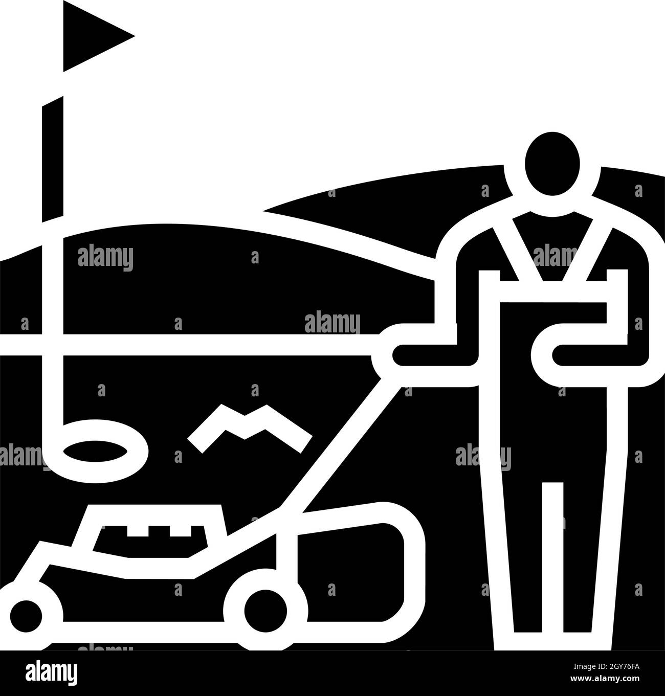 illustration vectorielle d'icône de glyphe de services de gazon de sport Illustration de Vecteur