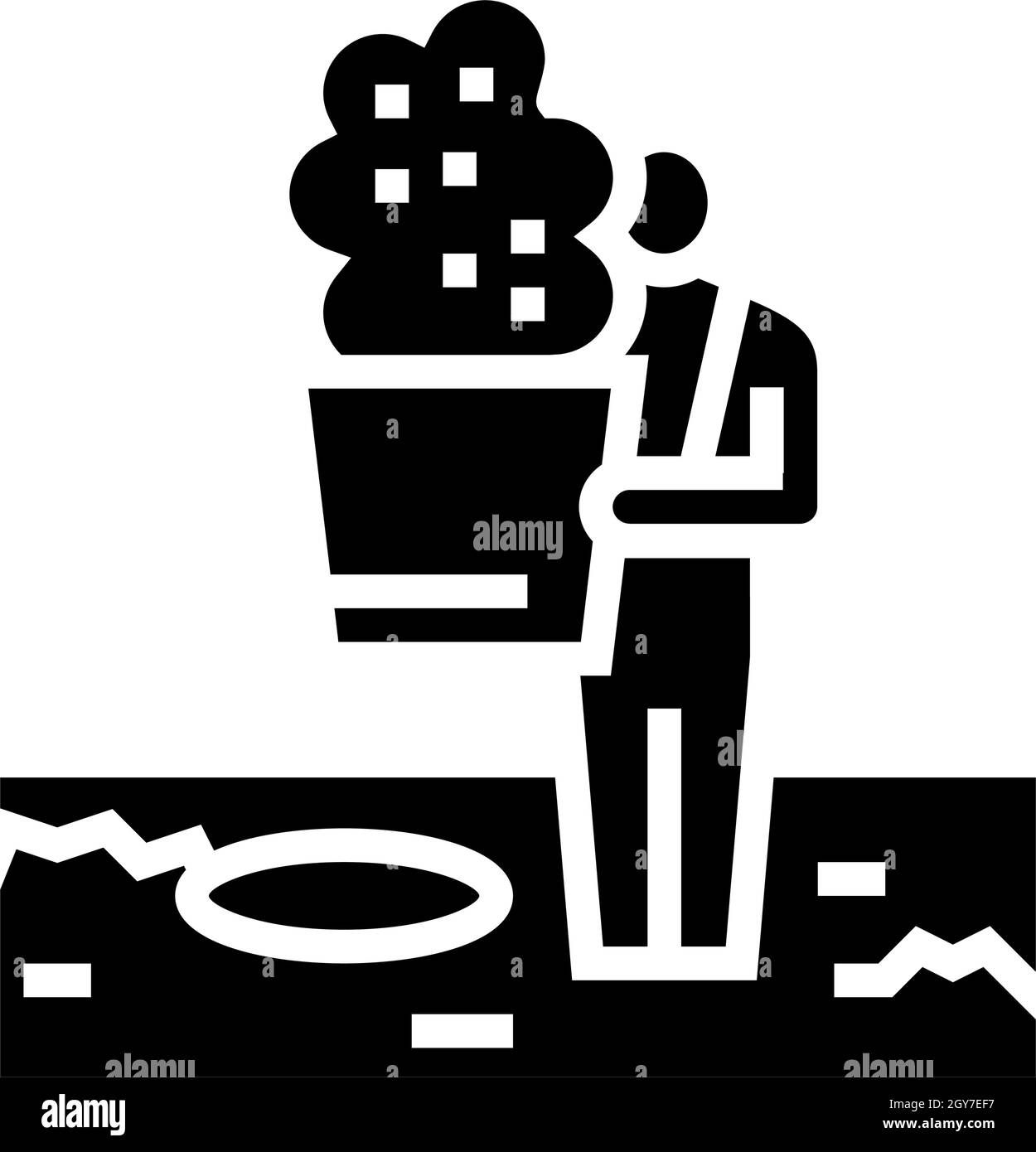 illustration vectorielle de l'icône du glyphe du service de plantation Illustration de Vecteur