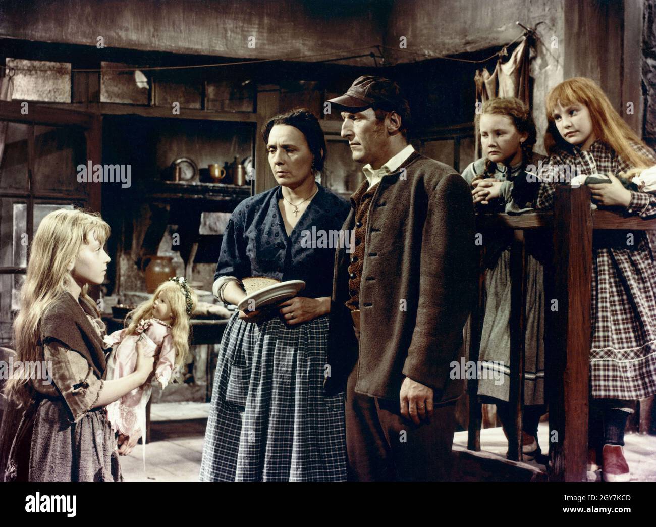 Les Misérables année : 1958 France Directeur : Jean-Paul le Chanois Martine Havet, Elfriede Florin, Bourvil, Mireille Daix Banque D'Images