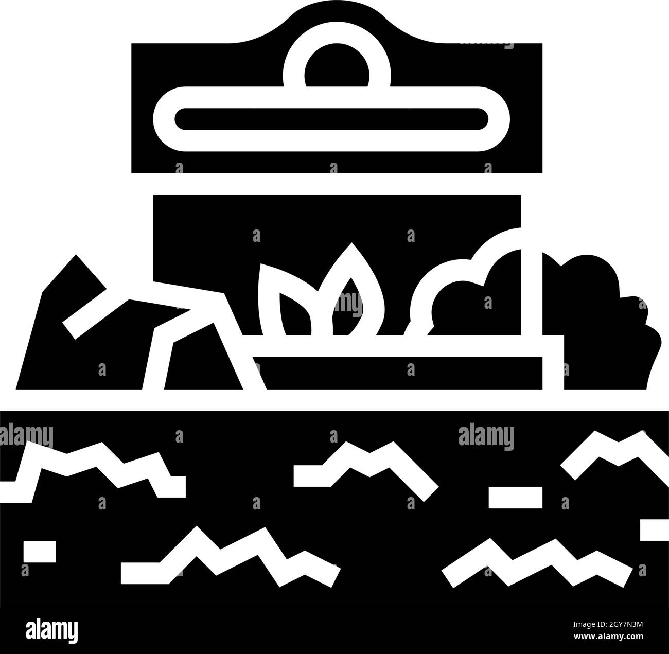 illustration vectorielle d'icône de glyphe de paysage commercial Illustration de Vecteur