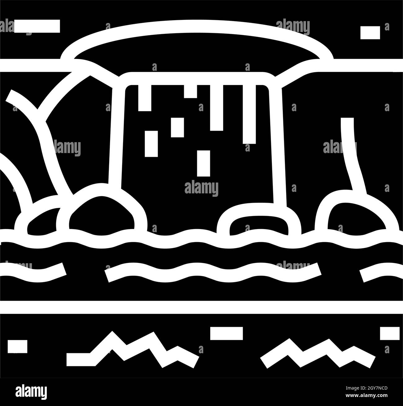 l'eau présente une illustration vectorielle d'icône de glyphe Illustration de Vecteur