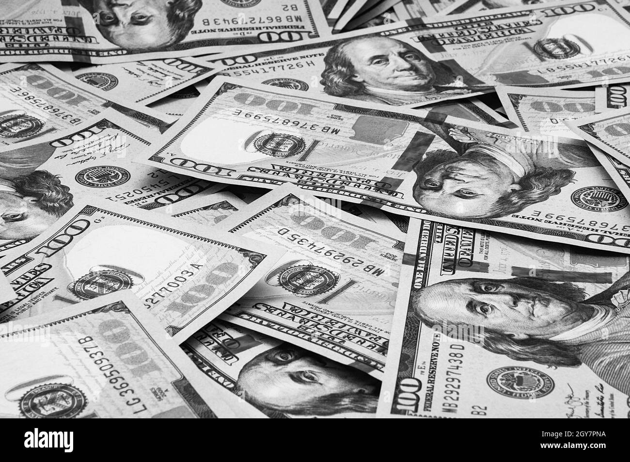 Dollars et factures Banque d'images noir et blanc - Alamy