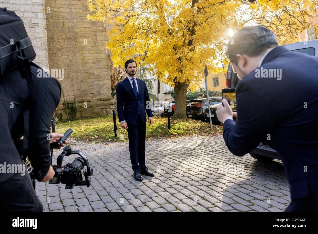 Prince Carl Philip à Visby, Gotland, Suède le 07 octobre 2021. Le prince Carl Philip effectue une visite d'une journée dans le comté de Gotland. Photo : Karl Melander / TT / code 75135 Banque D'Images