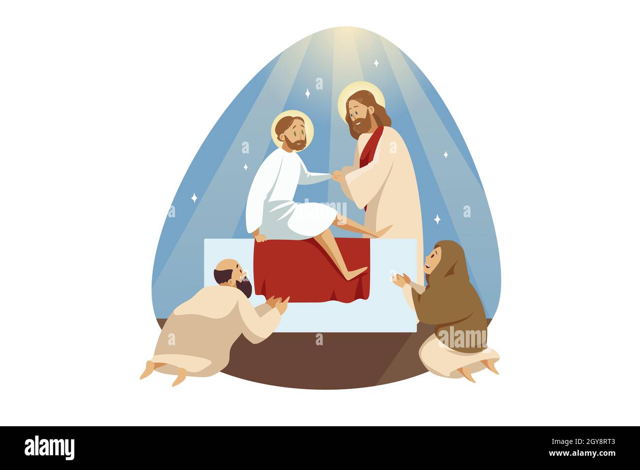 Lazarus résurrection, bible, religion, concept de christianisme.Jésus Christ, fils de Dieu, personnage biblique le Messie prophète fait une ascension miraculeuse de Banque D'Images