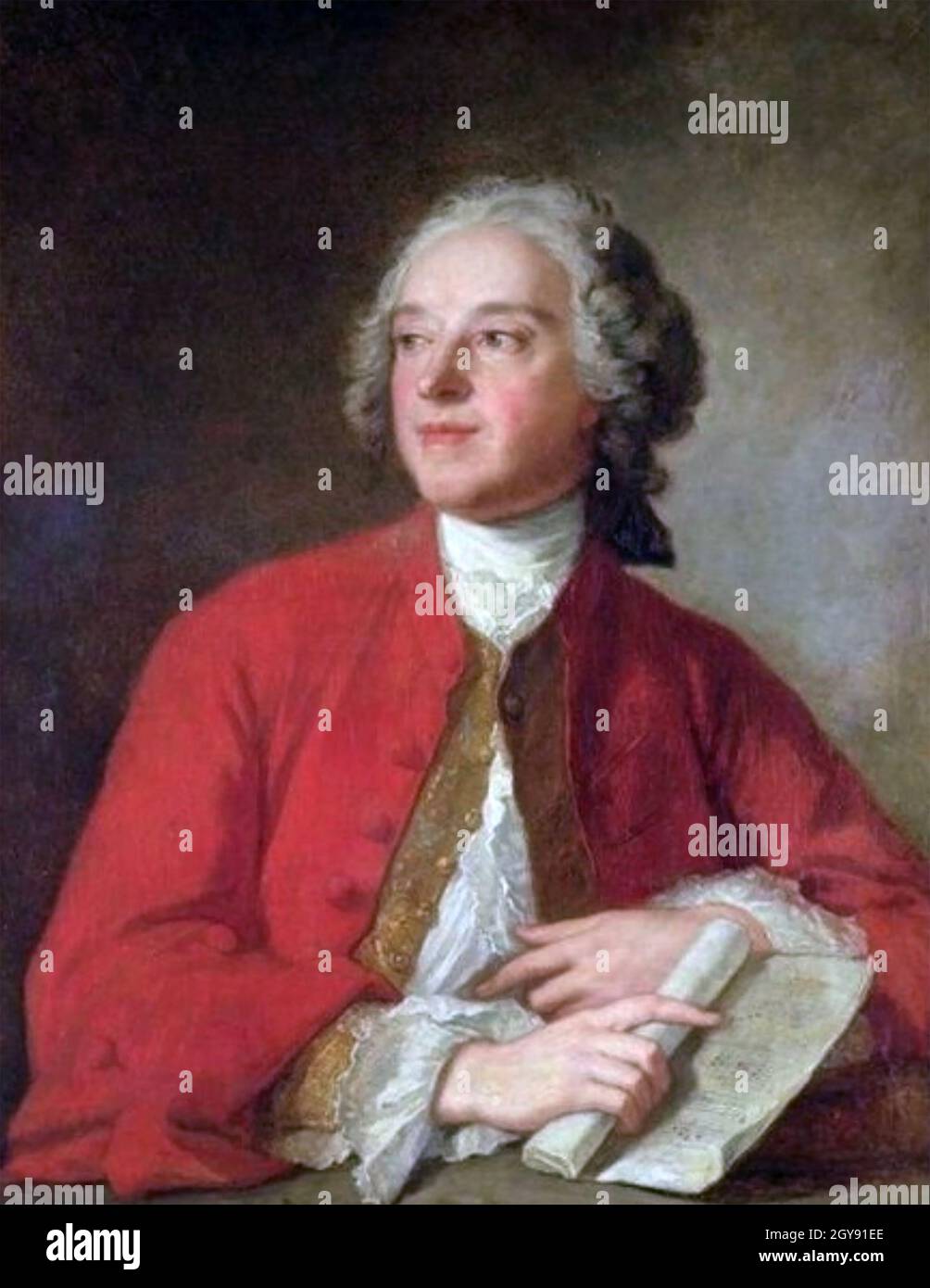 PIERRE BEAUMARCHAIS (1732-1799) inventeur français, musicien, dramaturge, financier et espion, vers 1755 Banque D'Images