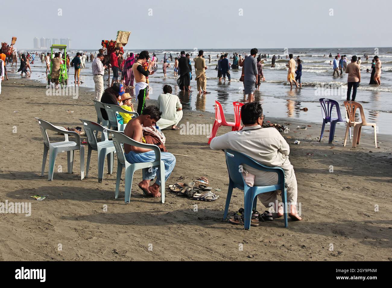 Style de vie à Clifton Beach à Karachi, Pakistan Banque D'Images