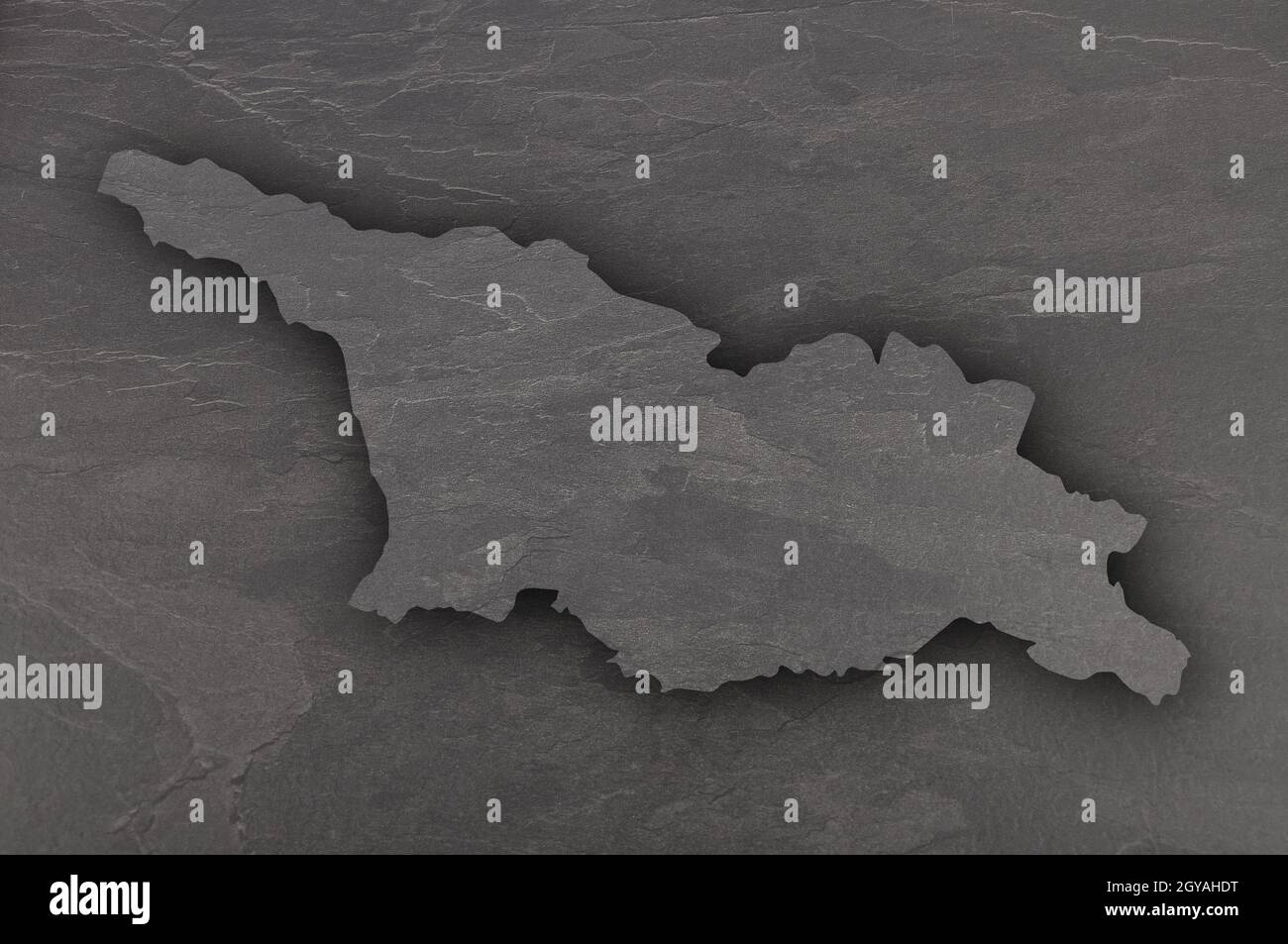 Carte de la Géorgie sur ardoise sombre Banque D'Images