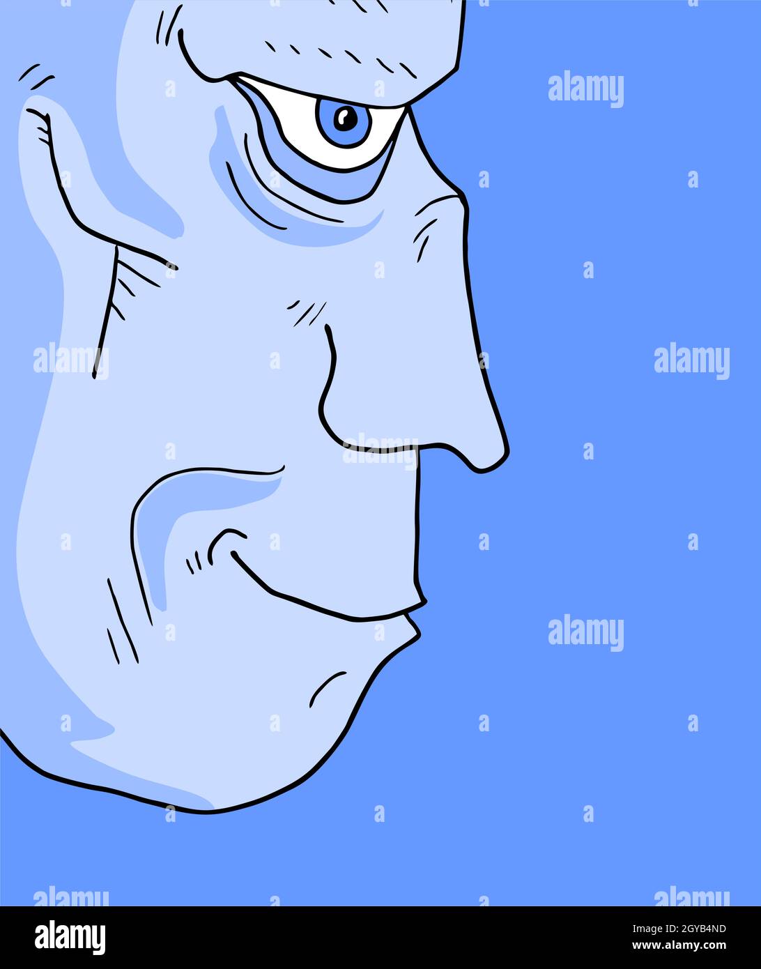 visage bleu mystère Illustration de Vecteur