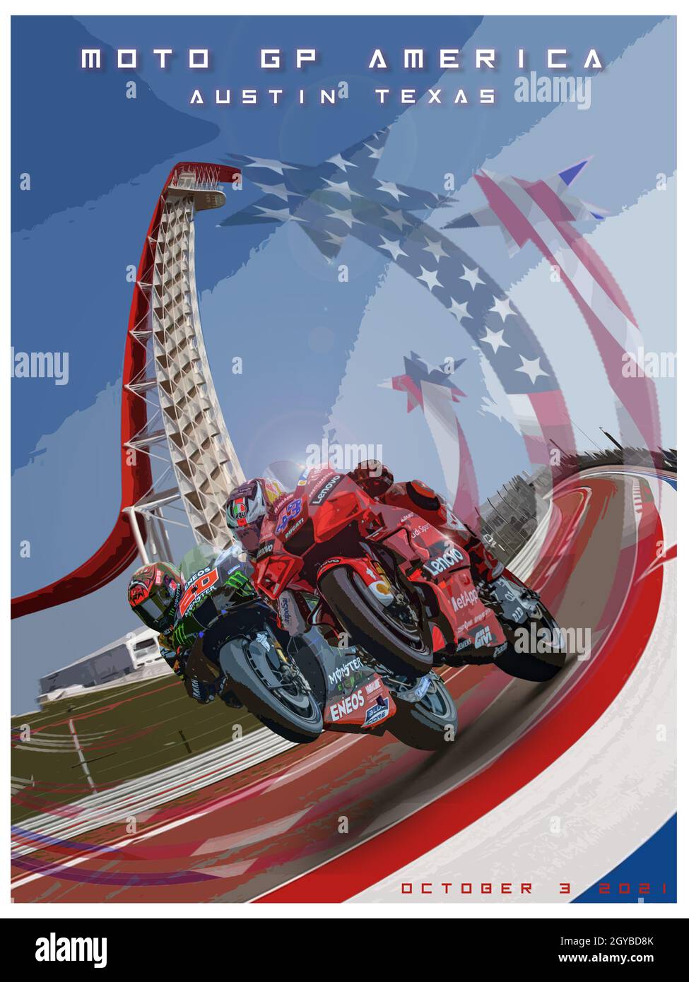 Affiche du week-end de course American moto GP Banque D'Images