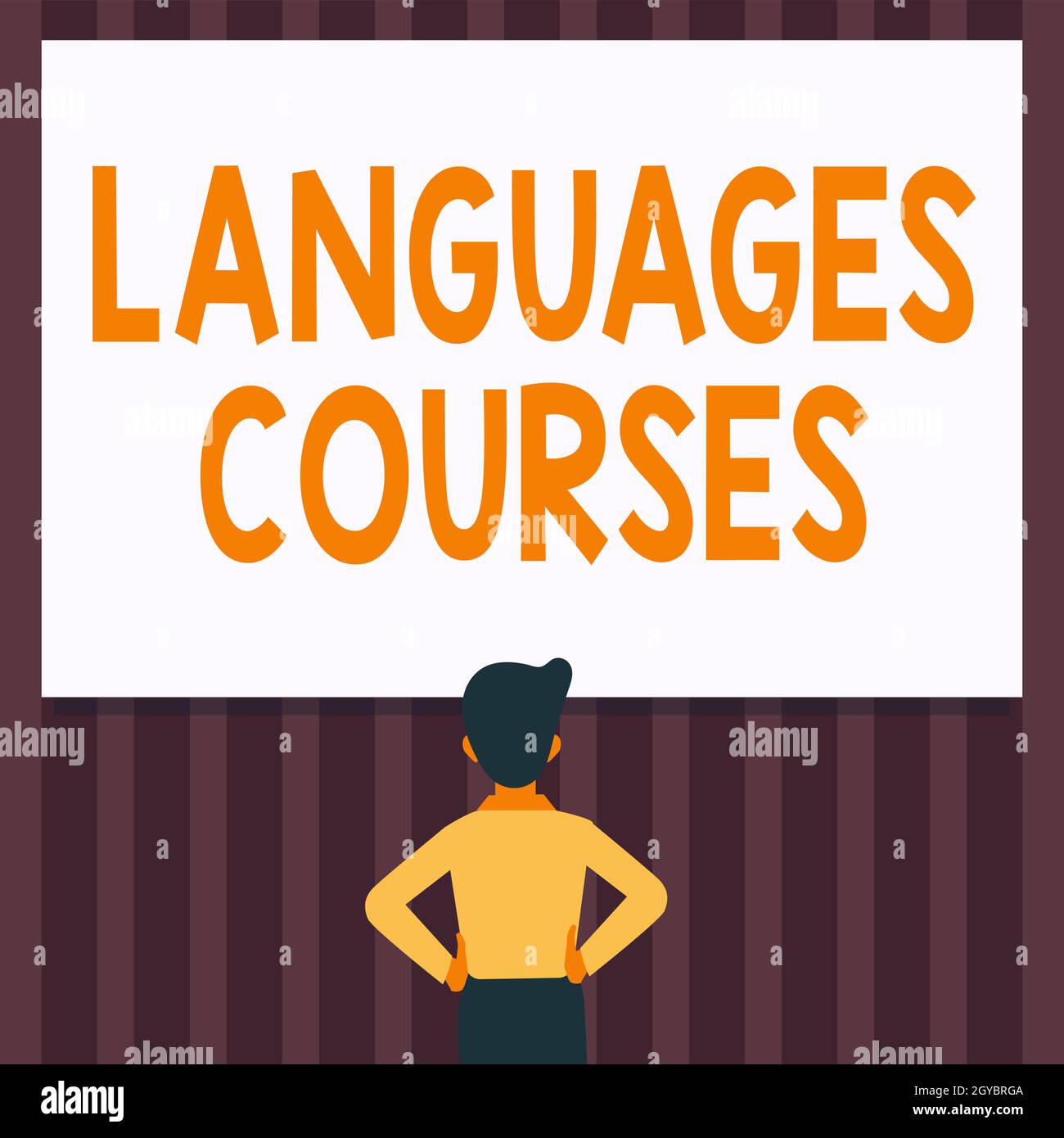 Texte montrant l'inspiration langues cours, Business idée ensemble de cours ou un plan d'étude sur une langue étrangère Homme dessin mains debout N HIPS Lo Banque D'Images