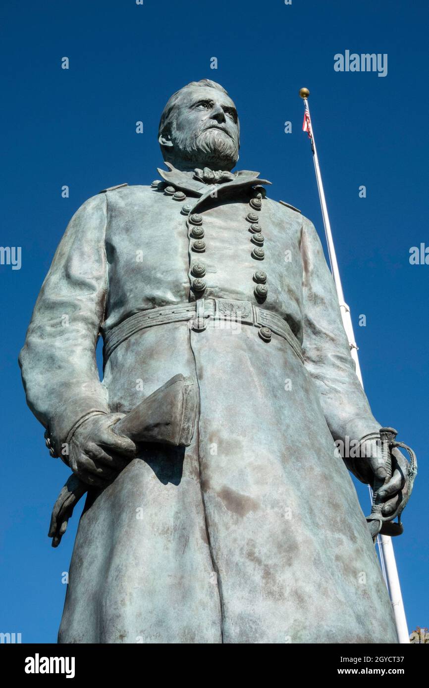 Général Ulysses S. Grant Monument statue à l'Académie militaire des États-Unis, West Point, NY, USA Banque D'Images