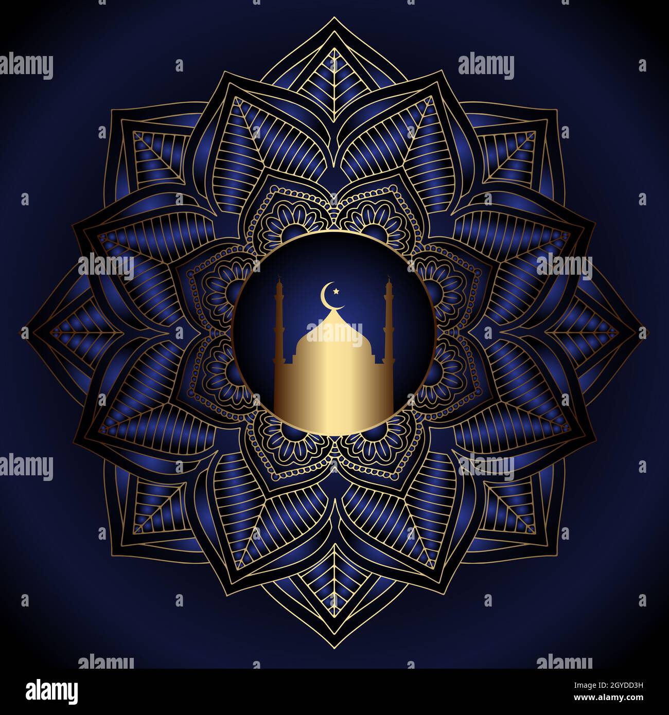Fond décoratif pour le Kareem de Ramadan avec un motif de mandala Banque D'Images