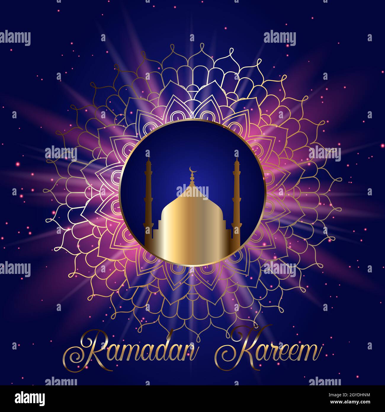 Ramadan Kareem background with decorative design mandala Banque D'Images
