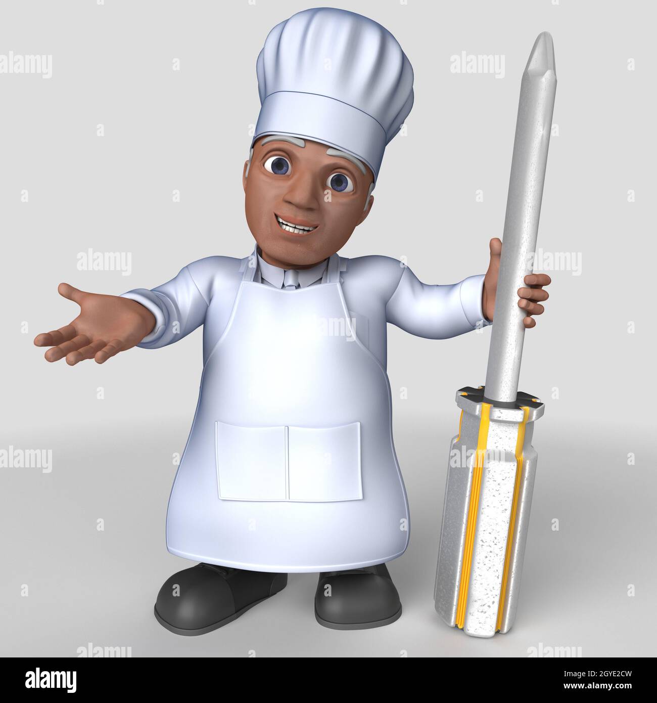 Rendu 3D du personnage de Cartoon Baker Banque D'Images