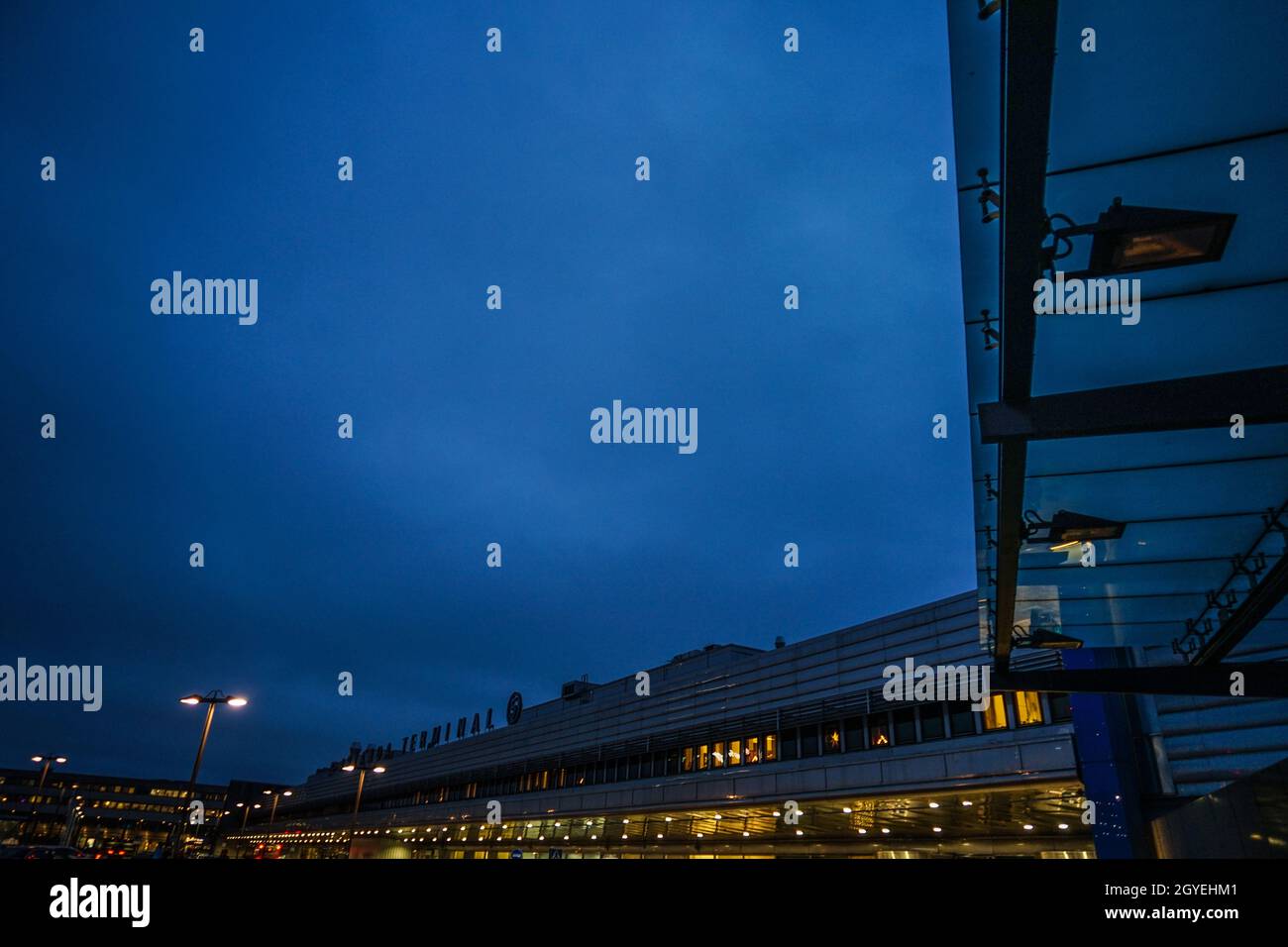 Tôt le matin de l'aéroport international d'Arlanda.Lieu de tournage : Suède, Stockholm Banque D'Images