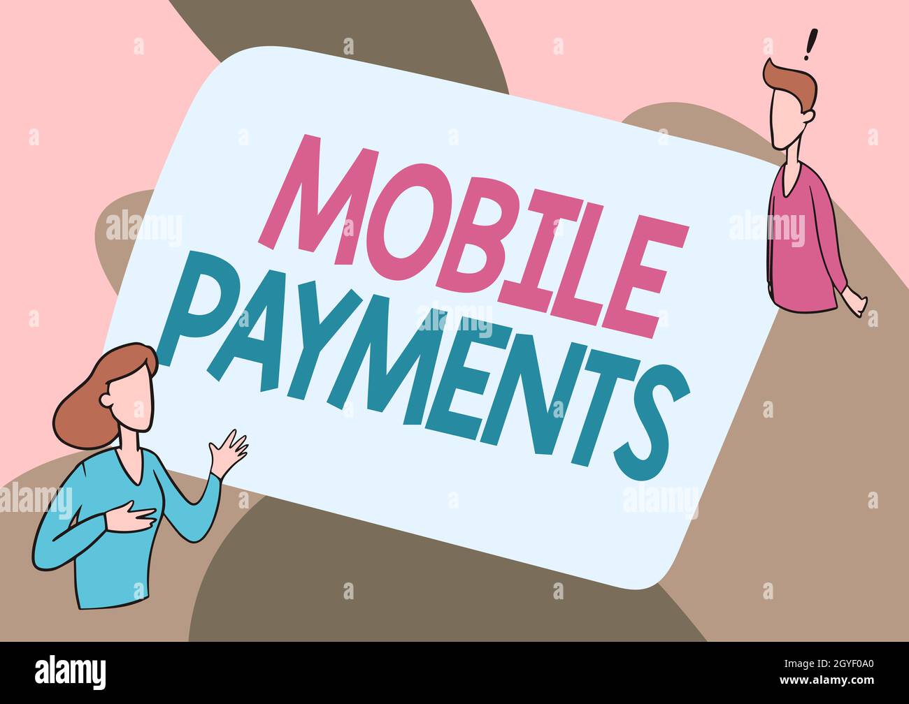 Écriture affichage de texte Mobile Payments, Internet concept argent payé pour un produit par le biais d'un dispositif électronique Lady Illustration ayant Exploratory Co Banque D'Images