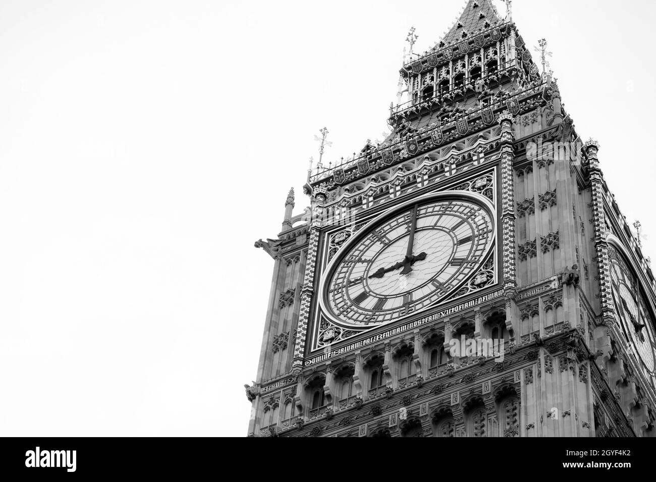 Big Ben à Londres, Royaume-Uni, noir et blanc Banque D'Images