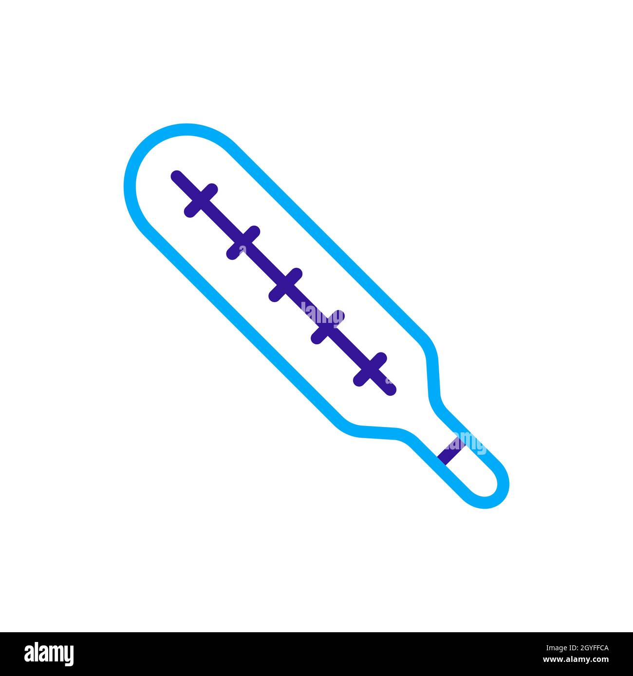 Icône vecteur thermomètre médical au mercure. Signe de médecine et de soutien médical. Symbole graphique pour la conception de sites Web médicaux et d'applications, le logo, l'application, l'interface utilisateur Banque D'Images
