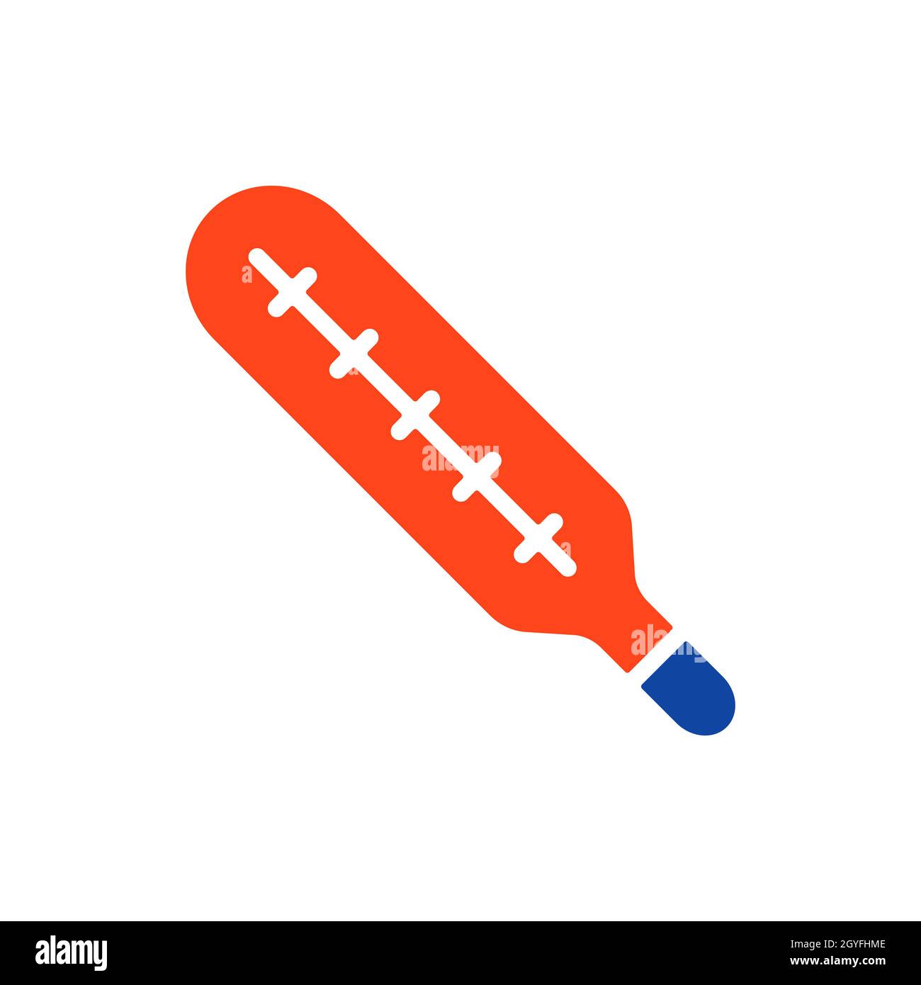 Icône de glyphe vecteur de thermomètre médical au mercure. Signe de médecine et de soutien médical. Symbole graphique pour la conception de sites Web médicaux et d'applications, le logo, l'application, l'interface utilisateur Banque D'Images