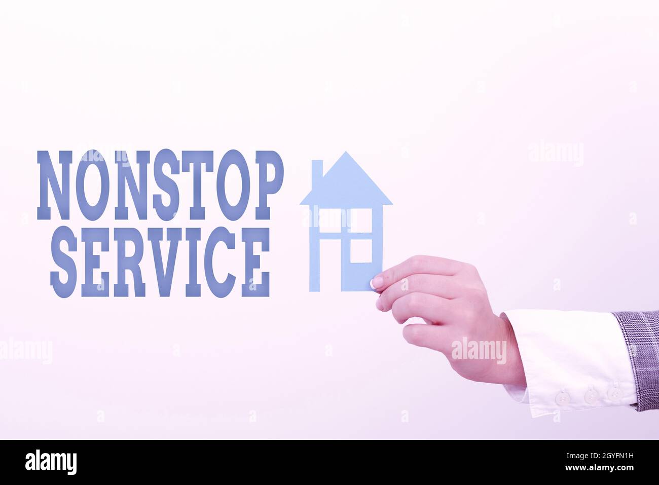 Texte montrant l'inspiration non stop Service, Word pour le service qui est disponible à tout moment et habituellement chaque jour planification sur le passage à de nouvelles idées de maison, Cr Banque D'Images