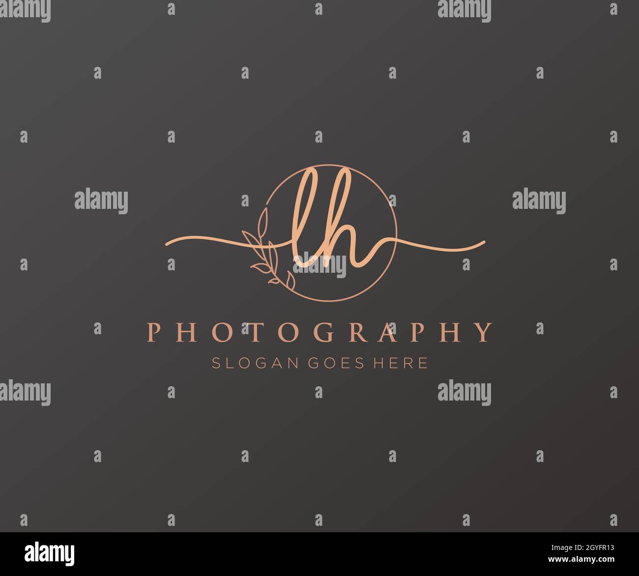 Logo LH féminin.Utilisable pour les logos nature, salon, Spa, cosmétique et Beauté.Elément de modèle de logo Flat Vector. Illustration de Vecteur