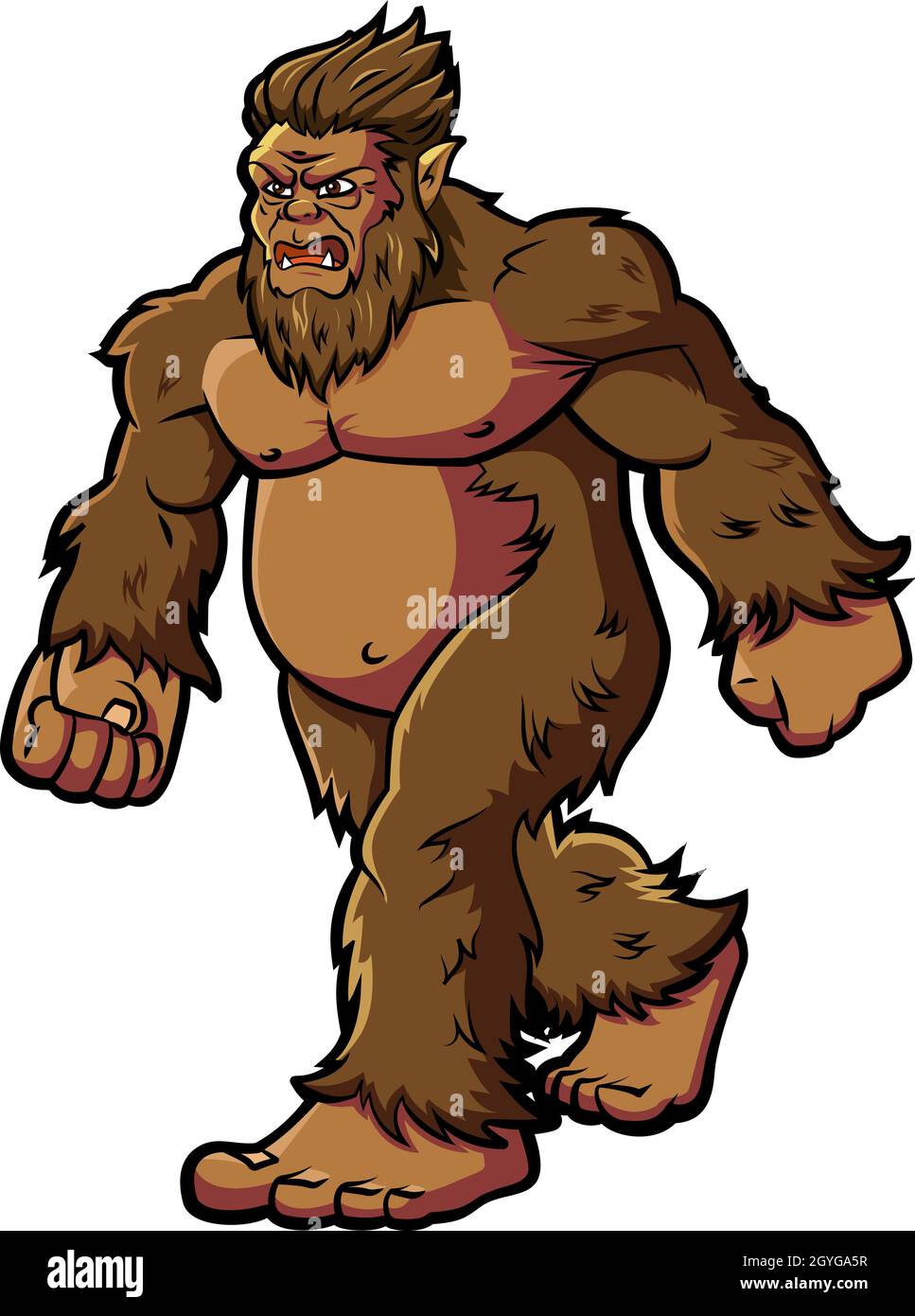 Illustration vectorielle de dessin animé d'une créature Bigfoot Illustration de Vecteur