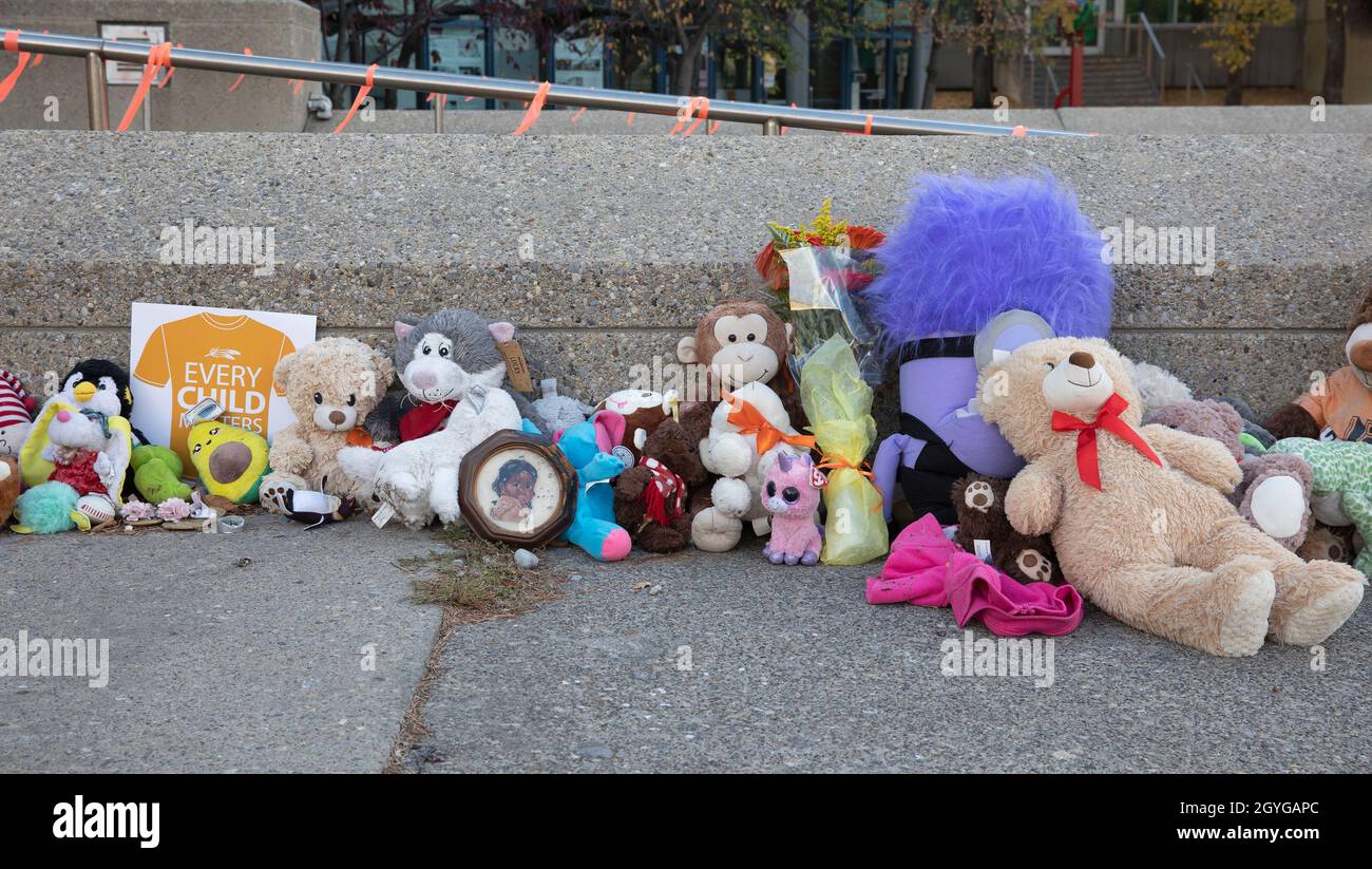 Mémoire aux enfants autochtones des pensionnats qui ont perdu la vie et ont survécu à la première Journée nationale de vérité et de réconciliation au Canada Banque D'Images