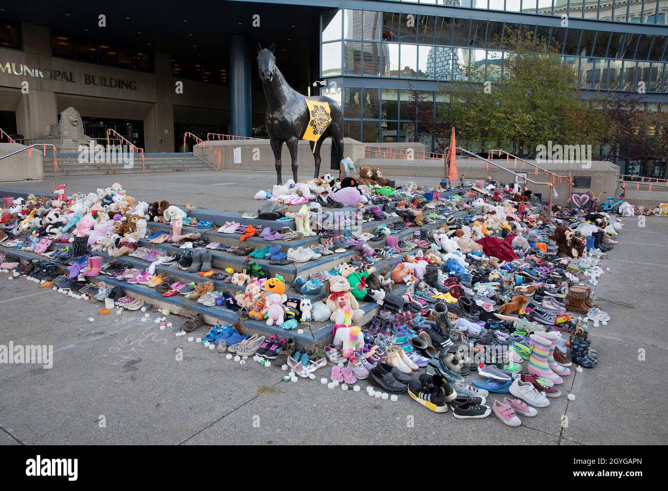 Mémoire aux enfants autochtones des pensionnats qui ont perdu la vie et ont survécu à la première Journée nationale de vérité et de réconciliation au Canada Banque D'Images