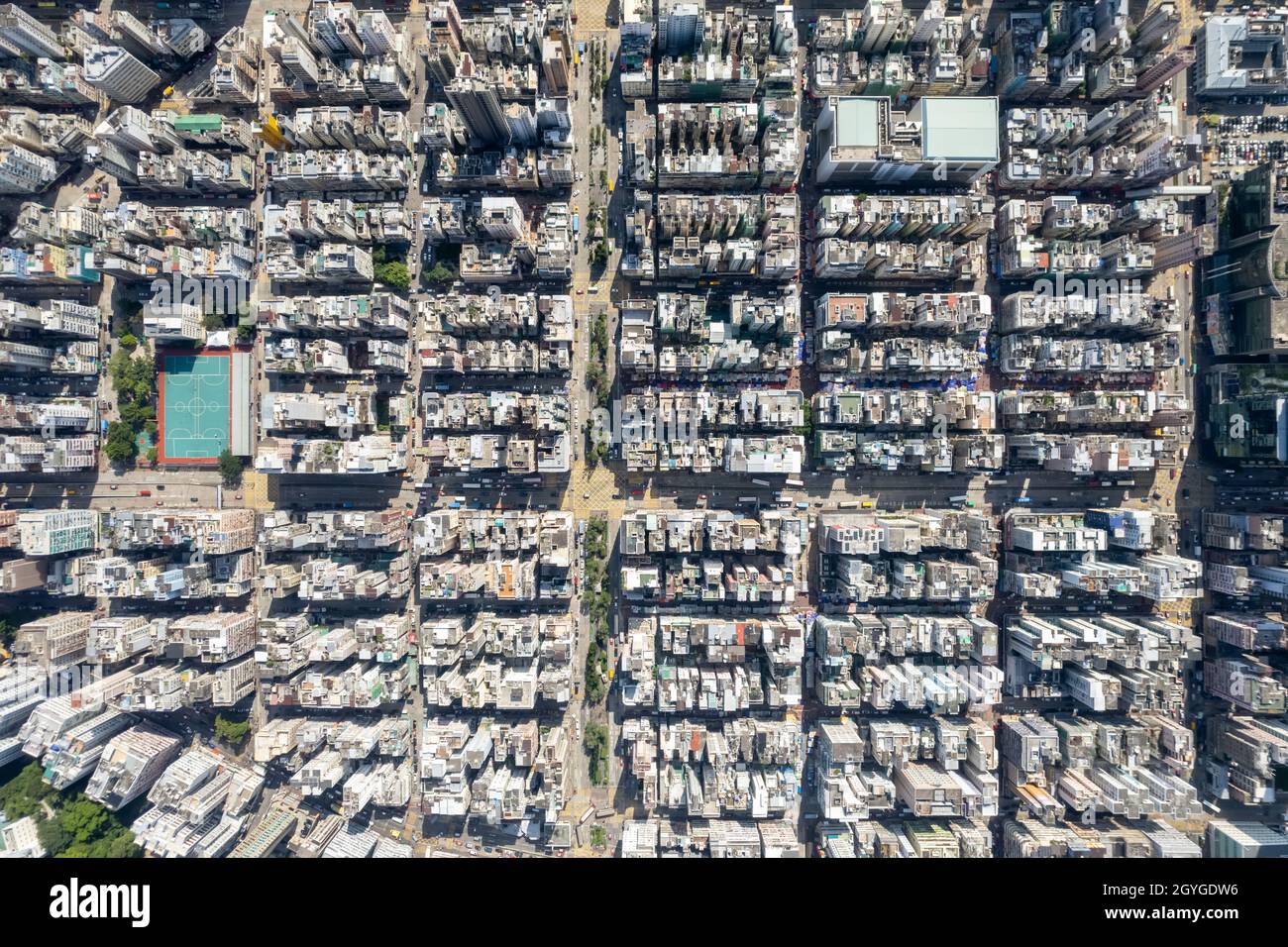 Vue aérienne de Sam Shui po, bâtiment de Hong Kong Banque D'Images