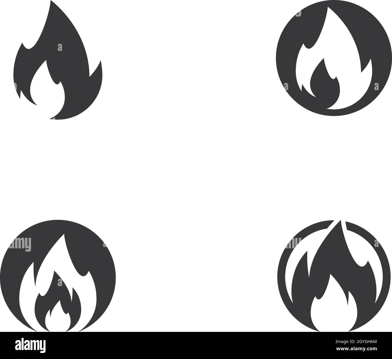 Feu flamme Modèle Logo Illustration de Vecteur