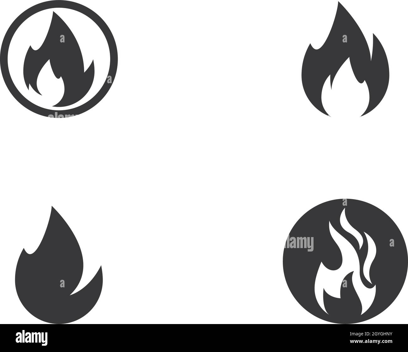 Feu flamme Modèle Logo Illustration de Vecteur