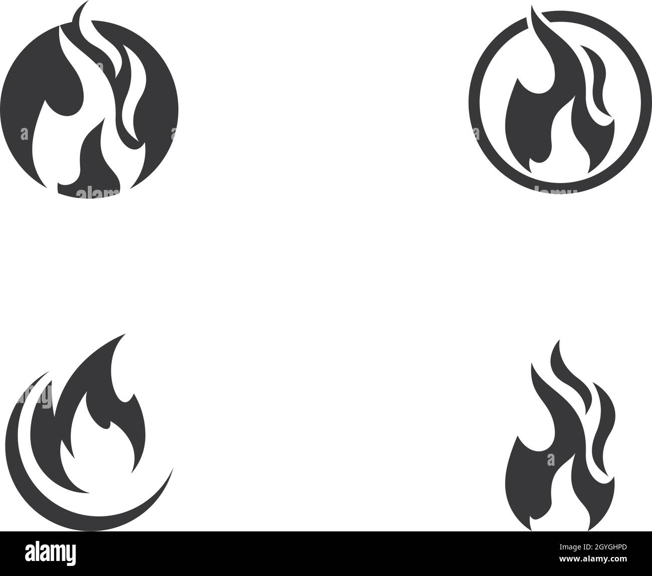 Feu flamme Modèle Logo Illustration de Vecteur